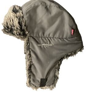 Levi men’s s/m nylon line trapper hat Faux Fur lining